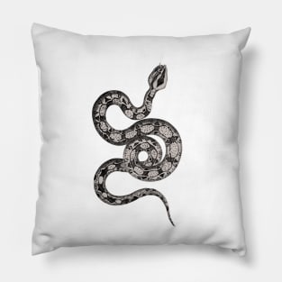 The sinuousness of the snake with its exposed skeleton Pillow