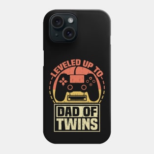 Gamer Dad Fathers Day Leveled Up To Dad Of Twins Vintage Phone Case