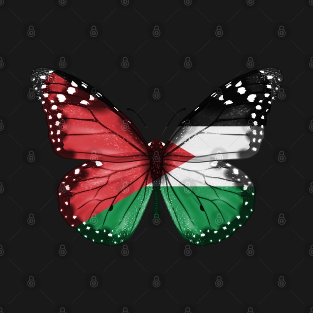 Palestinian Flag  Butterfly - Gift for Palestinian From Palestine by Country Flags