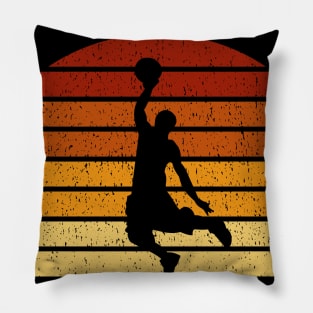 Vintage Sunset Basketball Gift For Basketball Players Pillow