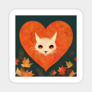 The Most Wonderful Time Of Year Cat In Autumn Gift For CAT LOVERS Magnet