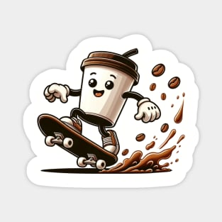 Skateboarding Coffee Cup | Gift for Skateboarding Coffee Lovers Magnet