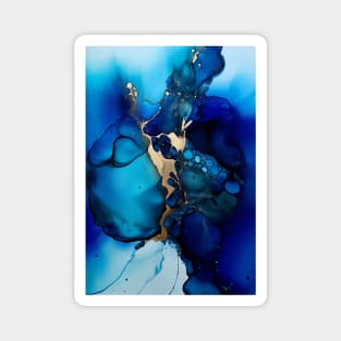 Aqua Aurora - Abstract Alcohol Ink Art Magnet