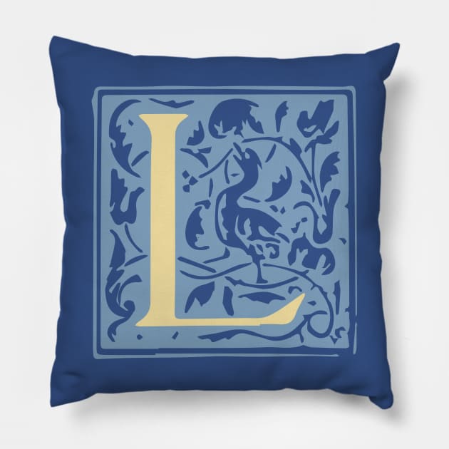 Letter L in an ornamental frame Pillow by Creative Art Store