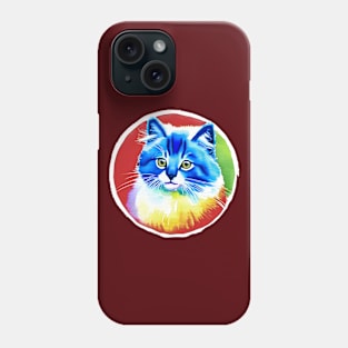 Colorful Rainbow Cats Digital Portrait (MD23Ar010) Phone Case