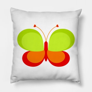 Green and Orange Butterfly Pillow