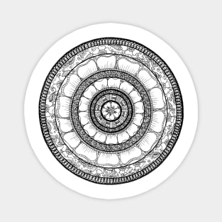 Circle - Mandala - Love Wealth Health Youthfulnes - Black Magnet