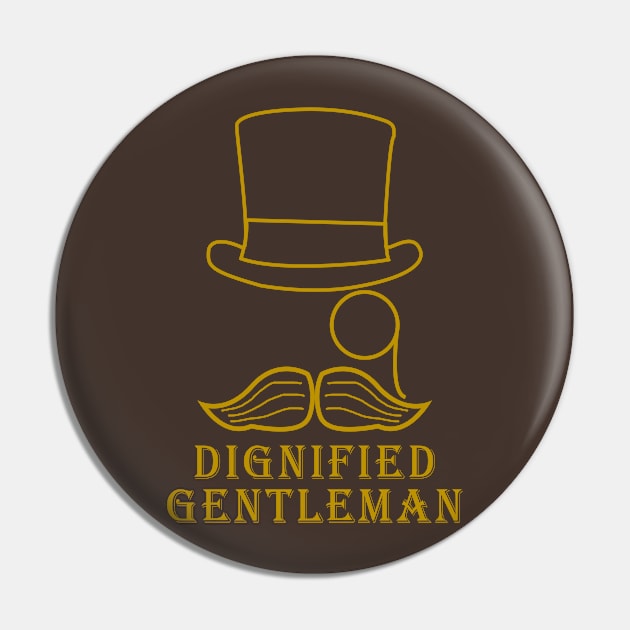 Dignified Gentleman Pin by Ink Ship Designs