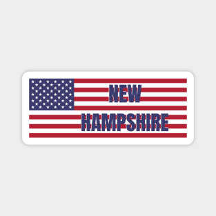 New Hampshire State in American Flag Magnet