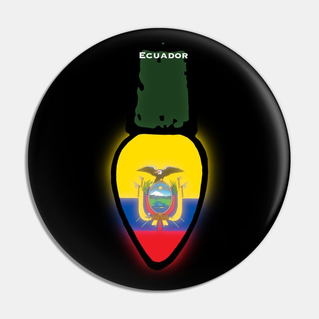 Ecuador Flag Christmas Light Pin by SoLunAgua