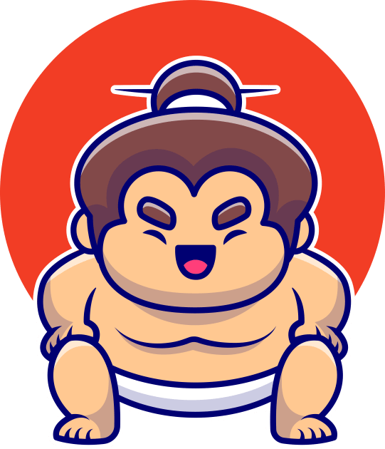 Male Sumo Wrestler Cartoon Kids T-Shirt by Catalyst Labs