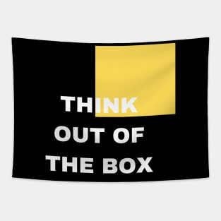 Think out of the box with yellow box Tapestry