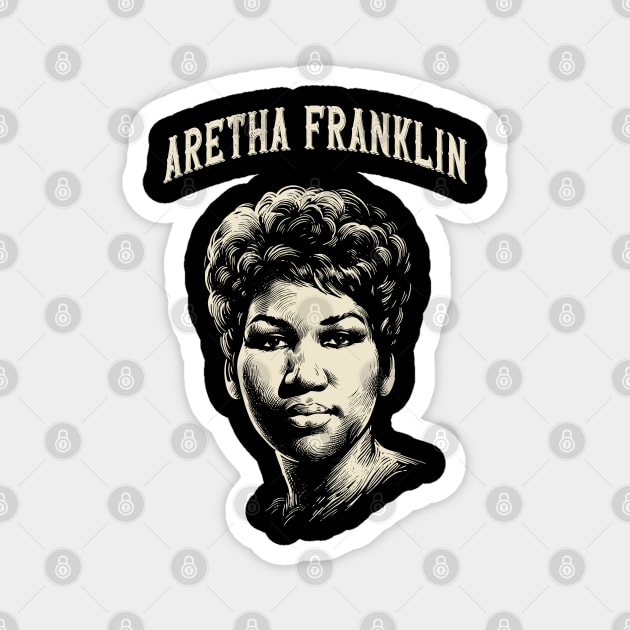 aretha franklin Magnet by Yopi