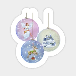 Vintage Snow Globe Ornaments Magnet