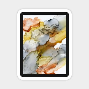 Gray Orange and Mustard Abstract Art Magnet