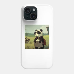 Panda goes to school Phone Case