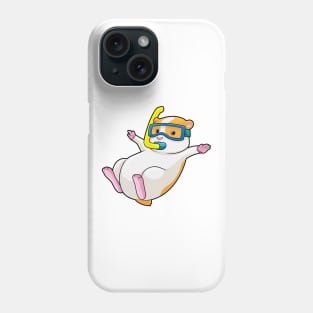 Hamster at Diving with Swimming goggles Phone Case