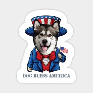 Fourth of July Pun Alaskan Malamute Magnet