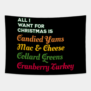 Christmas Greens Yam Mac Turkey Tapestry