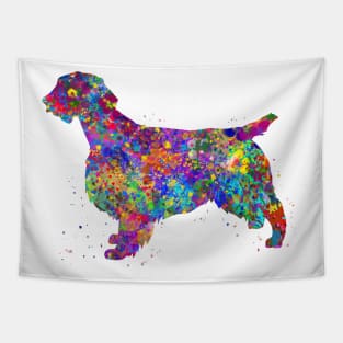 Welsh springer spaniel dog watercolor Tapestry