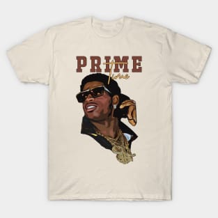 Neon Deion Sanders Prime Time Draft Day 80s T Shirt 