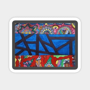Abstract & Nakshi art. Magnet