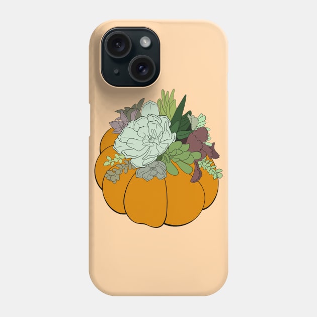 Orange Succulent Pumpkin Phone Case by Lady Lilac