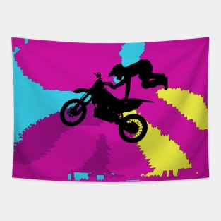 Flying High Motocrosser - Motocross Rider Tapestry