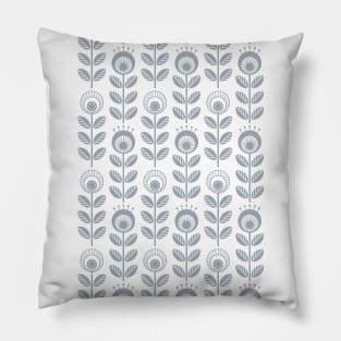 SCANDI GARDEN 01-3, silver grey on white Pillow