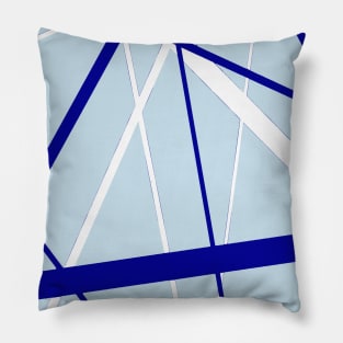 Criss Cross Royal Blue and White Lines Pillow