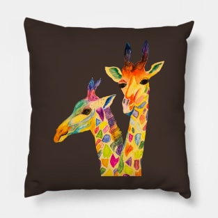 Three Curious giraffes Pillow