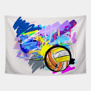 volleyball sport art  brush stroke style design Tapestry