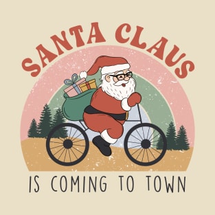 Santa Clause Is Coming to Town - On His Bike! T-Shirt