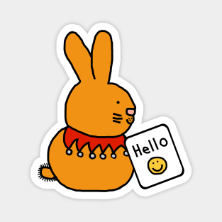 Cute Bunny Rabbit Says Hello Magnet
