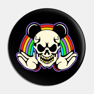 Skull mouse and rainbow Pin