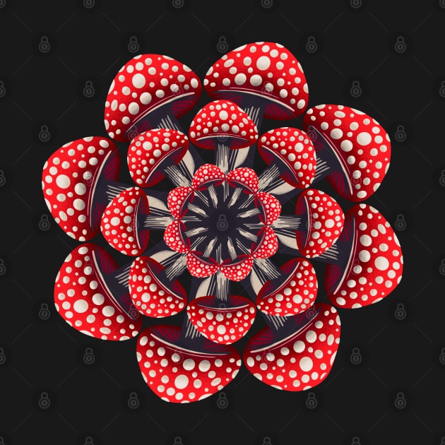 Red Mushroom Mandala by DaveDanchuk
