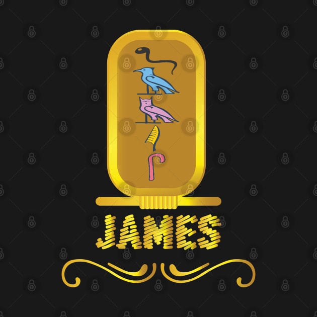 JAMES-American names in hieroglyphic letters-James, name in a Pharaonic Khartouch-Hieroglyphic pharaonic names by egygraphics