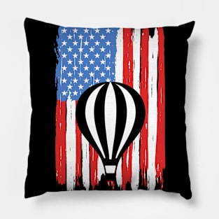 American Flag Ballooning Graphic Pillow