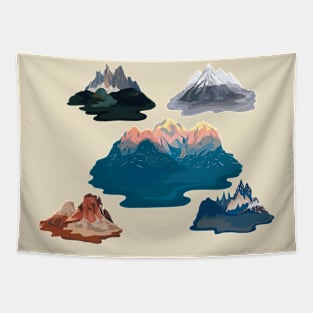 Mountains Watercolor Tapestry