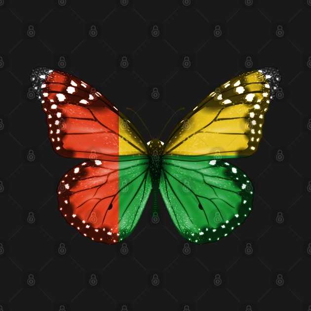 Bissau Guinean Flag  Butterfly - Gift for Bissau Guinean From Guinea Bissau by Country Flags