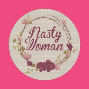 Nasty Woman - Cross Stitch Circle T-Shirt