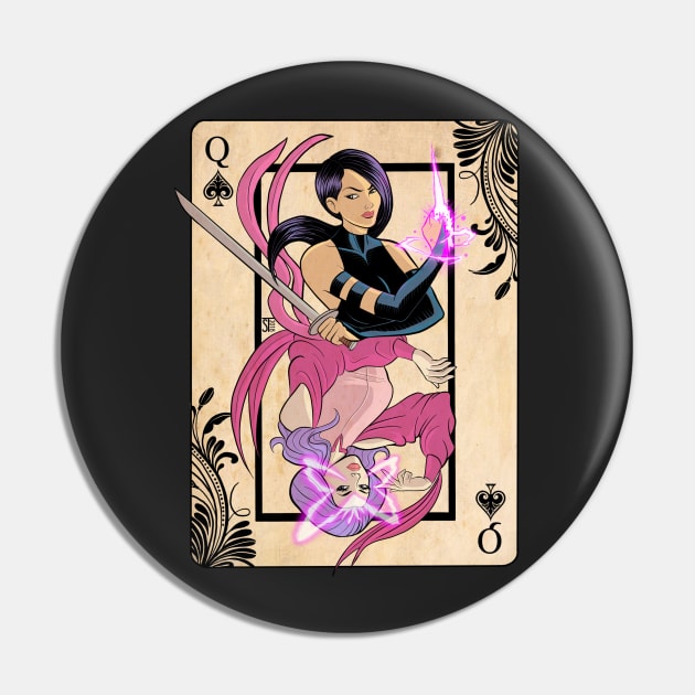 Psylocke Queen of Spades Pin by sergetowers80