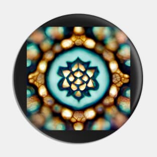 Stained glass fractal Mandala pattern Pin