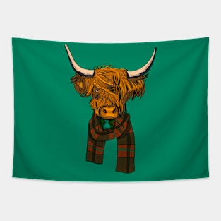 Christmas Business Highland Cow Tapestry