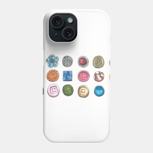 Collection of buttons Phone Case by marianasantosart