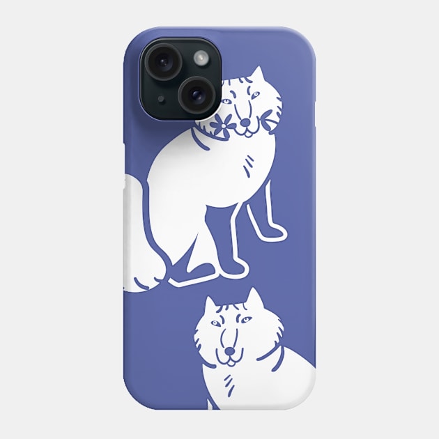 Arctic fox friends not fur white and Peri blue Phone Case by belettelepink