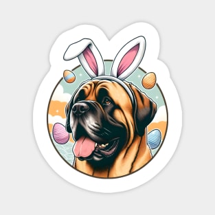 Spanish Mastiff Celebrates Easter with Bunny Ears Magnet