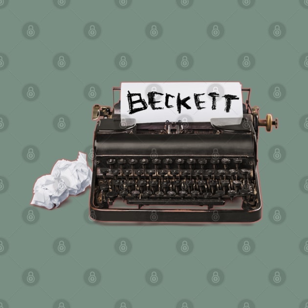 Typewriter Beckett, Gift for Writer by badlydrawnbabe