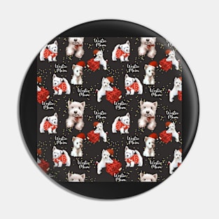 Copy of Christmas Westies black pattern Pin