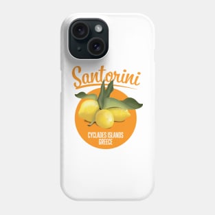 Santorini Greece travel logo Phone Case